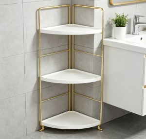3-Tier Freestanding Triangle Countertop Storage Rack, Multipurpose Organizer for Kitchen Spices, Cosmetics and Cabinet Desktop Storage