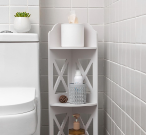 Freestanding Triangle Corner Storage Rack, Multi-scene Storage Organizer Fit for Bathroom, Compact Space Storage Holder Can Hold Toiletries