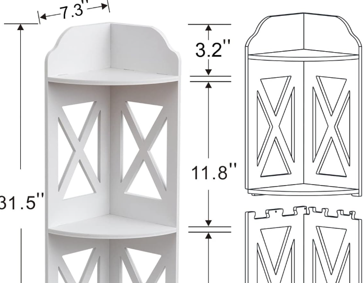 Freestanding Triangle Corner Storage Rack, Multi-scene Storage Organizer Fit for Bathroom, Compact Space Storage Holder Can Hold Toiletries - Image 2